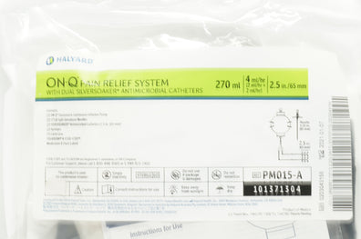 Halyard PM015-A ON-Q Pain Relief System w/Caths. 270ml 4ml/hr x 2.5inch (x)